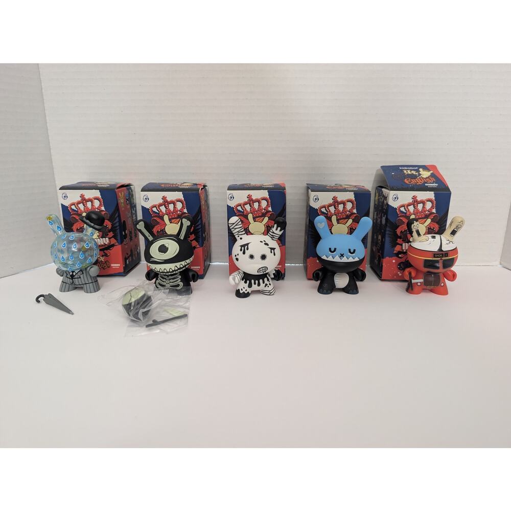 Kidrobot UK Dunny Series 2008 Vinyl Figure Lot of 5 with Original Boxes